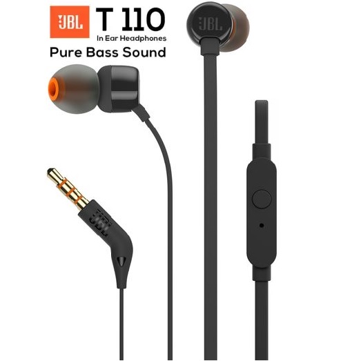 Audifono/microfono Jbl 3.5mm Headphone T110 Black Jblt110blk