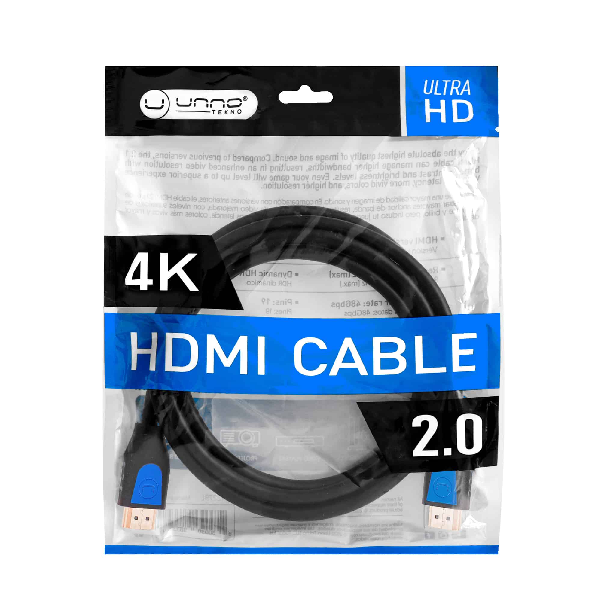 Cable Hdmi To Hdmi 6ft 2.0 4k Unno Cb4226bl
