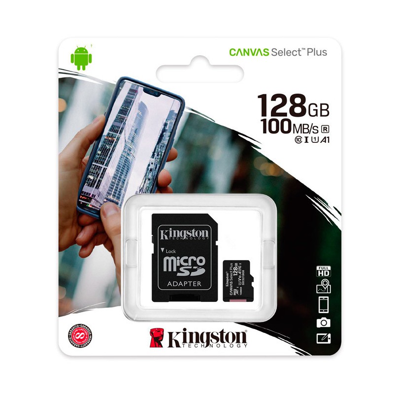 Memoria 128.0 Gb Microsd Kingstong Canvas Select Plus Sdcs2/128gb