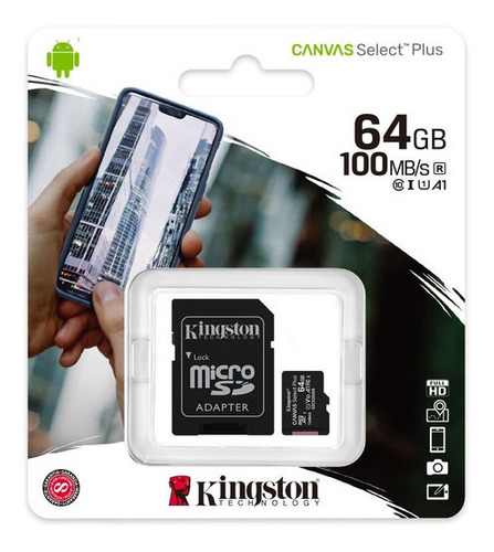 Memory 64.0 Gb Microsd Kingstong Canvas Select Plus Sdcs2
