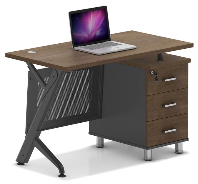 Escritorio Sit D400 C/gaveta Gray/walnut