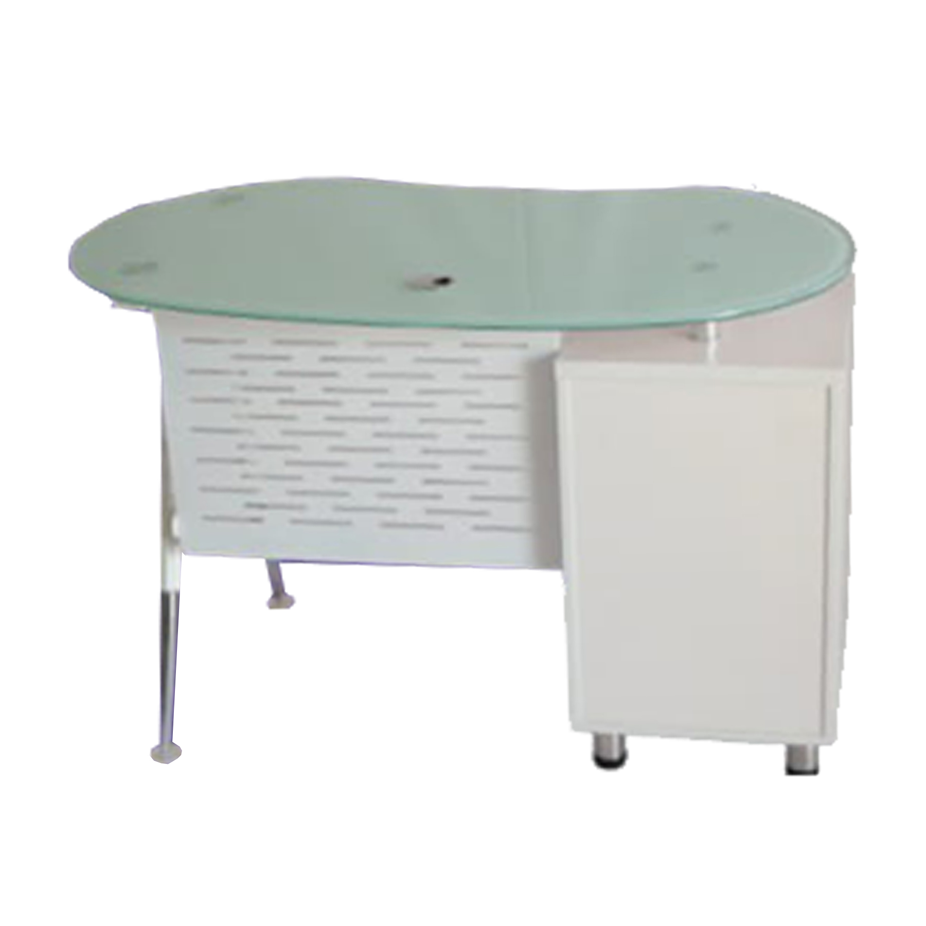 Escritorio Cristal Bz-fd01 Negro/silver (e806) 24x48