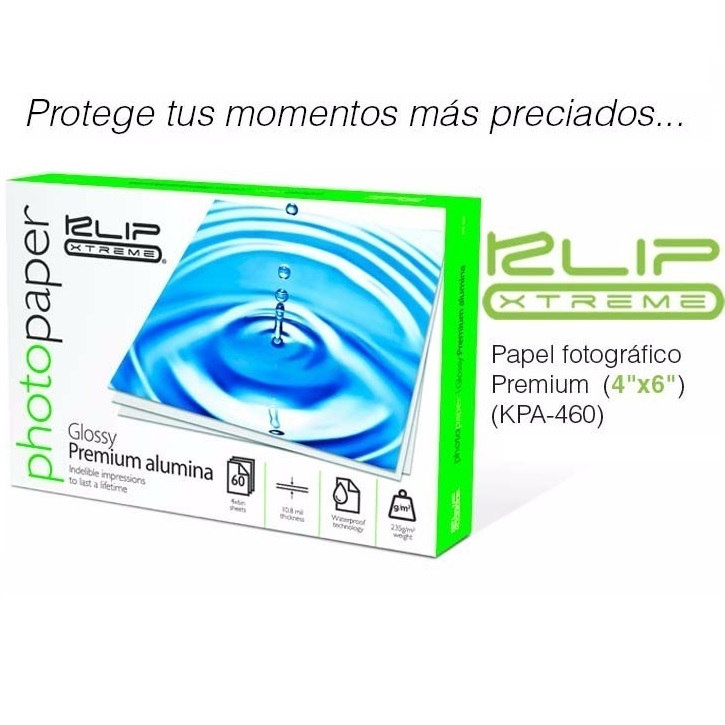 Papel Photo 60p Glossy Klipx 4*6 Alumina Waterproof (kpa-460)