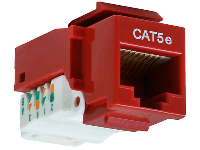 Rj-45 Jack Keystone Nexxt Cat5e Toolless Red