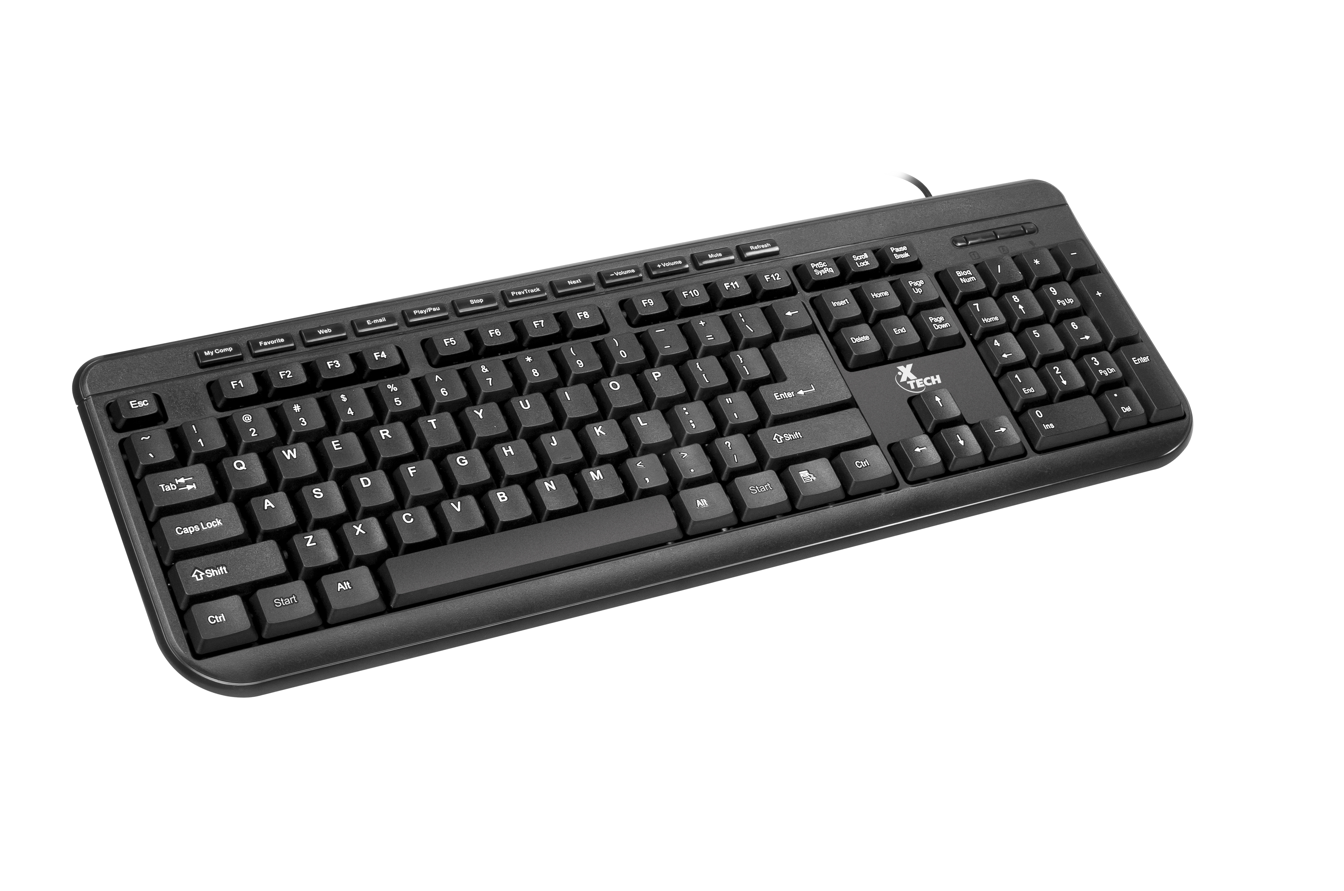Teclado Usb Xtech Xtk-190e Multimedia Eng
