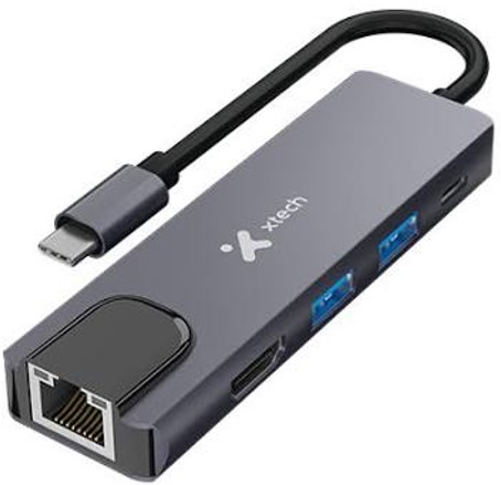 ADAPTADOR HUB XTECH TIPO C 5 EN 1 XTC-572