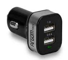 CARGADOR CARRO/USB ARGOM 3.4 AM 2 USB ARG-AC-0112BK