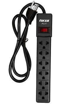 REGLETA ELECTRICA DE 6 SALIDAS BLACK FORZA PS-001