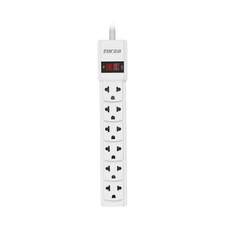 REGLETA ELECTRICA DE 6 SALIDAS BLACK FORZA NEMA