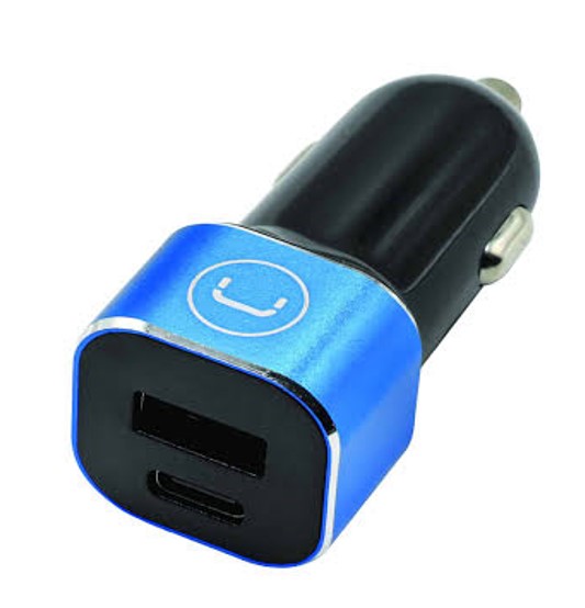 CARGADOR CARRO/USB UNNO DOBLE TIPO A Y C PW5025BK